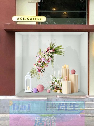 免運 可開發票 櫥窗裝飾場景布置服裝婚紗店女神節活動美陳仿真花造景甜品臺擺件