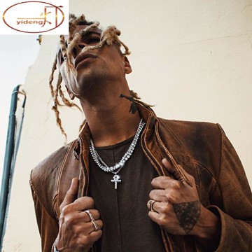 吳亦凡同款鑲鉆鋯石安可十字架吊墜嘻哈說唱項鏈男潮流網紅女