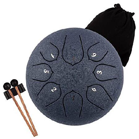 Steel Tongue Drum Notes inches Percussion Instrument -Handpan Drum with Bag, Music Book, Mallets, Finger Picks (6'', Navy) 並行輸入