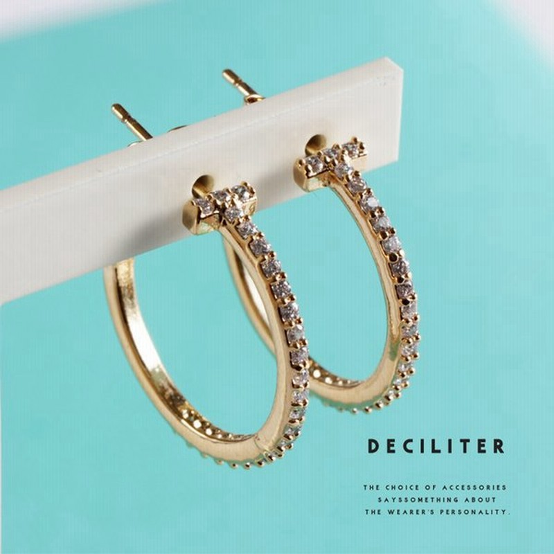 ピアス フープピアス レディース ラインストーン シンプル おしゃれ アクセサリー ゴールド シルバー 金 銀 結婚式 小ぶり Tスマイル 通販 Lineポイント最大get Lineショッピング