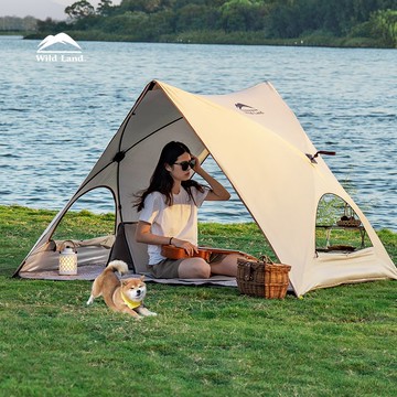 快速出貨 可開發票 秋野地帳篷戶外便攜式折疊涂銀全自動露營裝備兒童公園野餐防曬