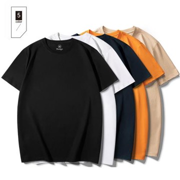 純色t恤男短袖夏季潮牌情侶潮流大碼空白基礎光板打底衫寬松班服