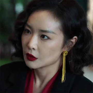 狂飆大嫂同款耳釘陳書婷高葉耳飾復古氣質法式長款流蘇女耳環高級