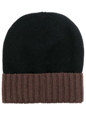 Dell'oglio - contrasting-brim beanie - men - Cashmere - One Size - Black