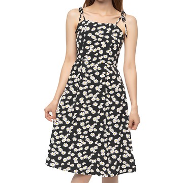 CARET 女款雛菊花紋吊帶連衣裙  M  黑