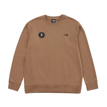 The North Face U YOTS RLX FT CREW - AP - 舒適經典品牌印花長袖大學T -棕色- NF0A8CFW6IH