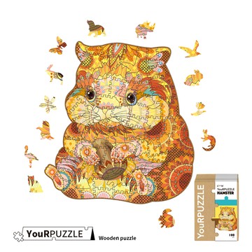 [積木共和國] 【YouRPUZZLE】台灣現貨可愛倉鼠拼圖(檢驗合格木質動物拼圖)