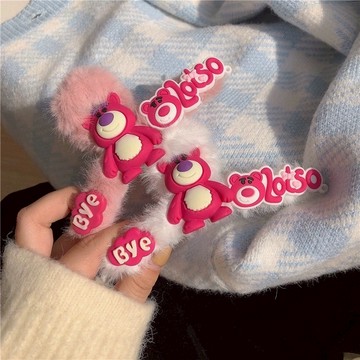 【𝐋♡𝐋𝐈𝐓𝐀🦋】 新品現貨  鯊魚夾 瀏海夾 毛絨髮夾 小熊 毛球 草莓熊 蝴蝶結 邊夾 髮夾