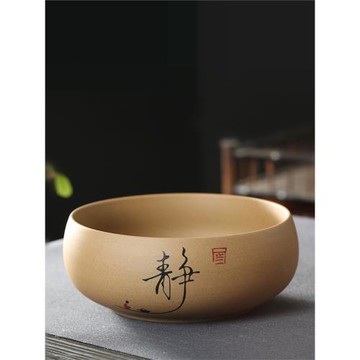 粗陶大號茶洗陶瓷茶渣缸家用水洗茶杯盆器皿茶具配件小號水盂筆洗