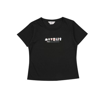 FILA 女短袖圓領T恤-黑色 5TEA-1416-BK