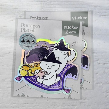 神燈與魔毯大貼紙2入 行李箱貼紙  造型貼紙 / 五角星球