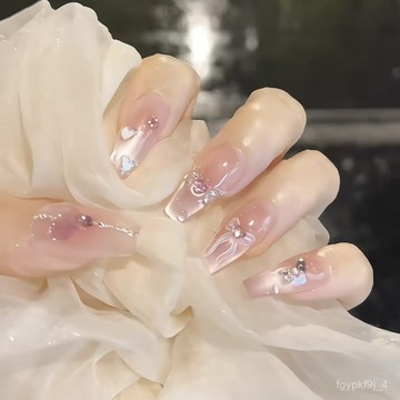 🥰可可新品🥰奈姿 手工穿戴甲甜蜜暴擊立體手繪蝴蝶愛心貓眼款純慾氣質美甲貼手工穿戴甲高級感穿戴甲日常穿戴甲顯白美甲片 BV