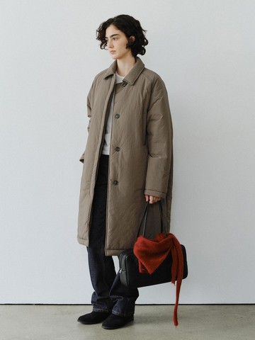Raglan padded long coat