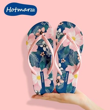 hotmarzz 波西米亞風人字拖女夏防滑外穿平跟夾腳度假海邊沙灘鞋