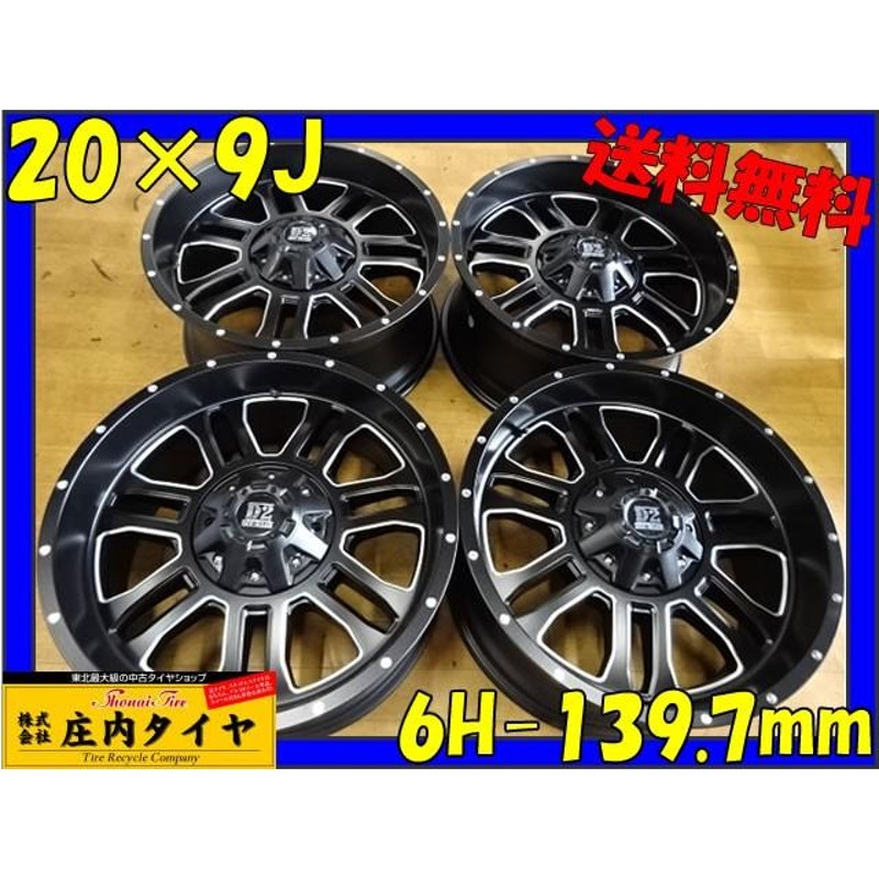 マッドブラック アルミホイール 20×9J SHONE OFF-ROAD 139.7mm 6穴 オフセット±0 4本価格 山形発 |  LINEブランドカタログ