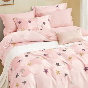 天絲™40支100%萊賽爾纖維 / 四件式兩用被床包組 / 星夢緣