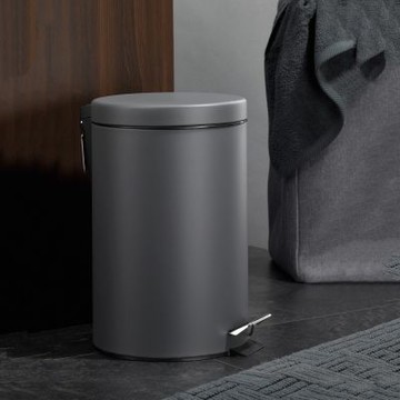 《KELA》Malta腳踏式垃圾桶-鐵灰12L-- 回收桶 廚餘桶 踩踏桶