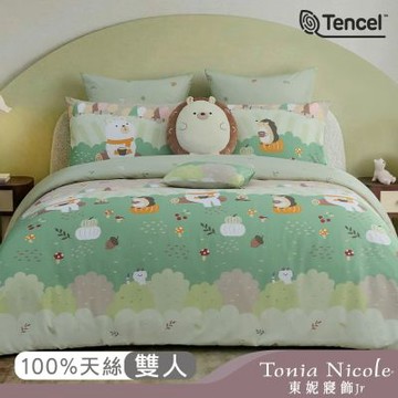 Tonia Nicole 東妮寢飾Jr 小森茶會環保印染100%萊賽爾天絲兩用被床包組(雙人)