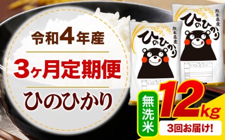 新米 令和5年産 ひのひかり  無洗米 《お申込み月の翌月から出荷開始》 10kg (5kg×2袋) 計3回お届け 熊本県産 単一原料米 ひの 熊本県 御船町