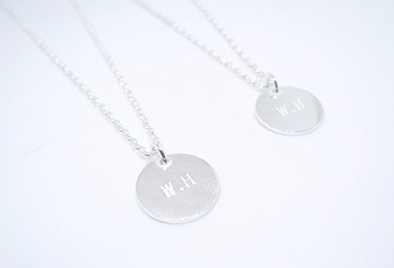 二毛銀【圓牌客製敲字項鍊】銀