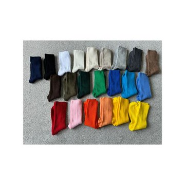 稀有好襪簡約百搭粗針全棉透氣復古彩色亮色男女堆堆襪中長筒襪