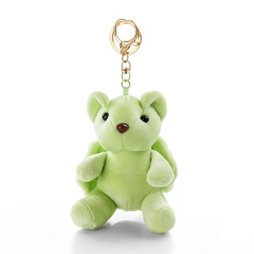天使小熊毛絨公仔鑰匙扣掛件創意個性汽車鏈匙圈環情侶一對包掛飾