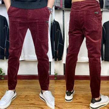 99635 男士早春條絨小腳休閑褲燈芯絨六口袋多兜褲子男網紅同款褲