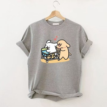 免運 可愛純棉t-shirt 短t 夏季短袖 女T 女生t恤 寬鬆短袖T恤女 oversize大尺碼 短袖上衣 0459