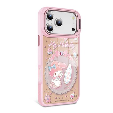 iPhone 全系列 防摔合金框隱形立架鏡面鑽殼-美妝美樂蒂