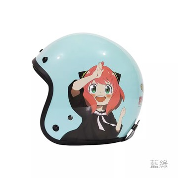 華泰 安全帽 K-803 SF-1 間諜家家酒 藍綠 復古帽  半罩 全拆洗 卡通圖 正版授權
