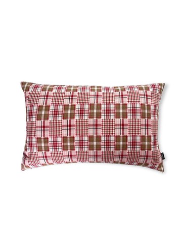 红色格纹枕套