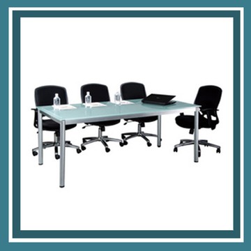 【必購網OA辦公傢俱】 TSB-3x6MG 烤銀圓形腳柱會議桌【領券滿額再折千12/31止】