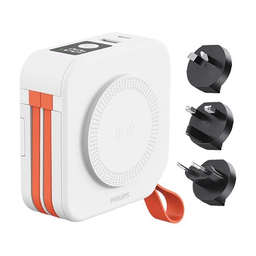 PHILIPS 飛利浦 十合一行動電源 原廠保固 附轉接頭 3個  DLP4347C  白色