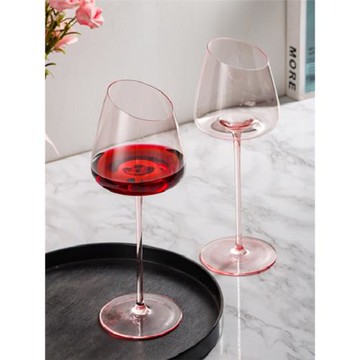ins風粉色紅酒杯水晶杯高腳杯子輕奢風高顏值葡萄酒杯禮物禮盒裝