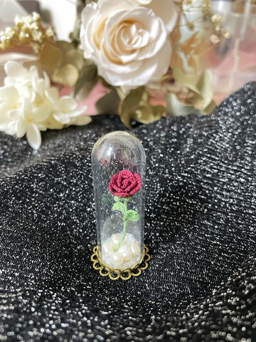 美女與野獸微鉤針玫瑰