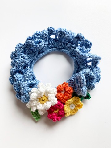 鈎編蕾絲及立體雛菊花飾髮圈