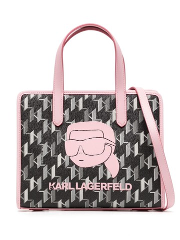 Karl Lagerfeld - monogram-pattern tote bag - women - Calf Leather - One Size - Pink