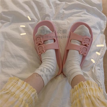 一字拖鞋女柔軟舒適夏拖鞋寢室宿舍防滑浴室拖鞋簡約外出軟底厚底【時尚大衣櫥】