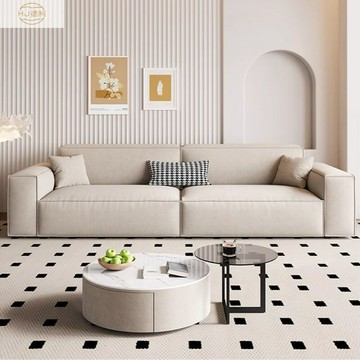 免運/公司貨 沙發 沙發床  輕奢科技布沙發客廳意式極簡小戶型現代簡約直排豆腐塊布藝沙發 可開發票 全館五折 工廠現貨直銷 新品特價 z10301