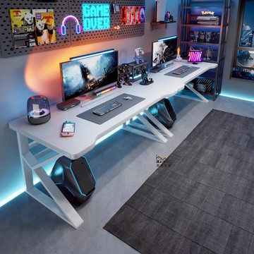 公司貨 免運 電腦桌 家用長條桌 辦公桌 雙人電腦桌臺式臥室家用長條書桌情侶并排電競桌拼接簡易辦公桌子工廠直銷 免運 可開發票 全館八折 售後保障 5h85