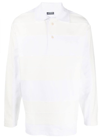 Jacquemus - stripe-print polo shirt - men - Cotton - L - White