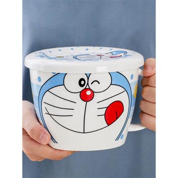 泡面碗ins日式可愛大容量超大陶瓷帶蓋帶把手微波爐可用學生宿舍