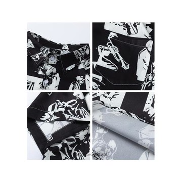 From Mars 開始奏樂 歐美潮牌創意人物滿印短袖襯衫寬松情侶休閑