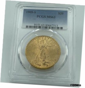 アンティークコイン PCGS MS63 Gold Saint Gaudens Double Eagle 1909-S