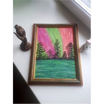 北極光 南極光 繪畫 北方風景