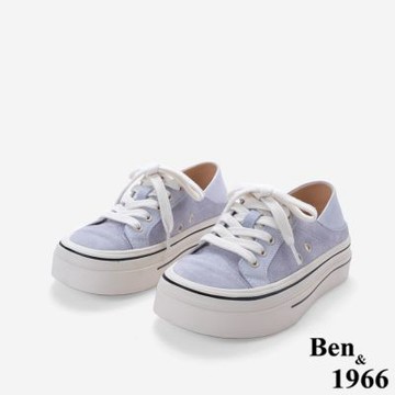 Ben&1966復古街頭風厚底休閒鞋-粉藍(266111)