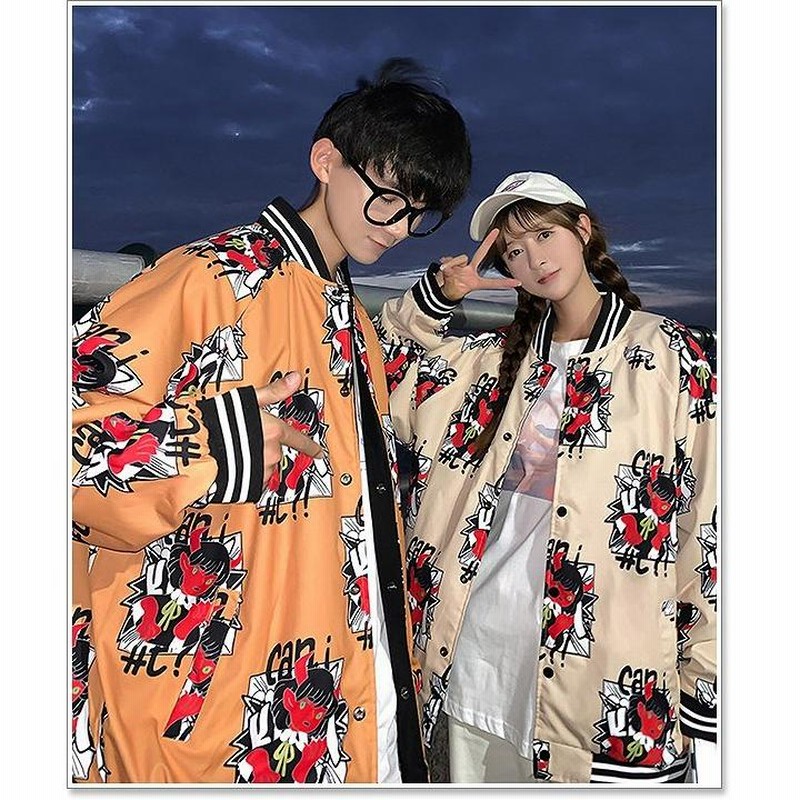 ユニセックススタジャン スパイダーカップル 韓国系 2色S3968 ユニセックススタジャン スパイダーカップル 韓国系 2色S3968