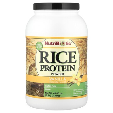 NutriBiotic, 未加工大米蛋白，香草味，3 磅（1.36 千克）