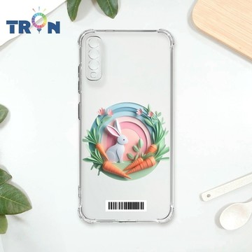 TRON 三星 A70 可愛紙雕兔子 四角防摔載具殼 軟殼 手機殼