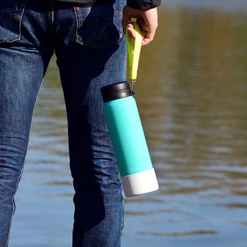 【孔雀Peacock】1000ML 316不鏽鋼保冷杯/保溫杯 運動隨身-淺草綠